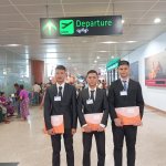 茨城県の鉄筋施工業に配属予定の技能実習生3名がミャンマーから出国いたしました